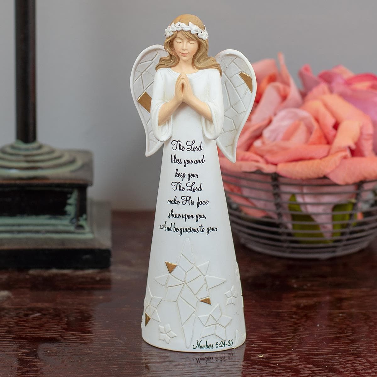 PRAY LORD BLESS NUM.6:24-25 RESIN ANGEL  6", picture 4
