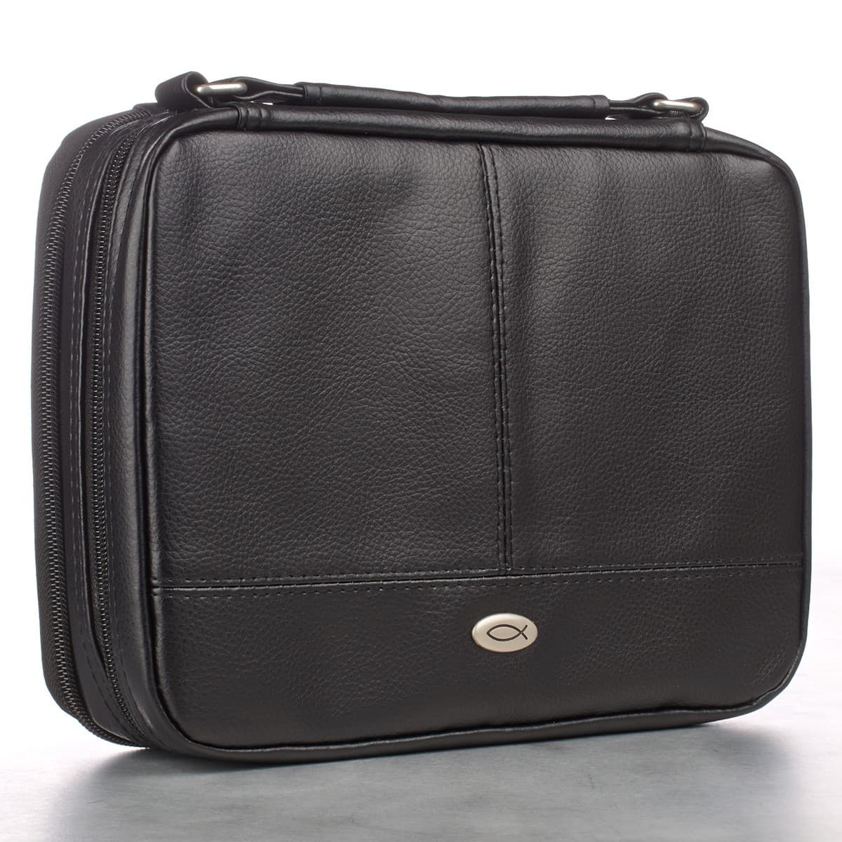 Two-fold Black Faux Leather Organizer Bible Case, picture 4