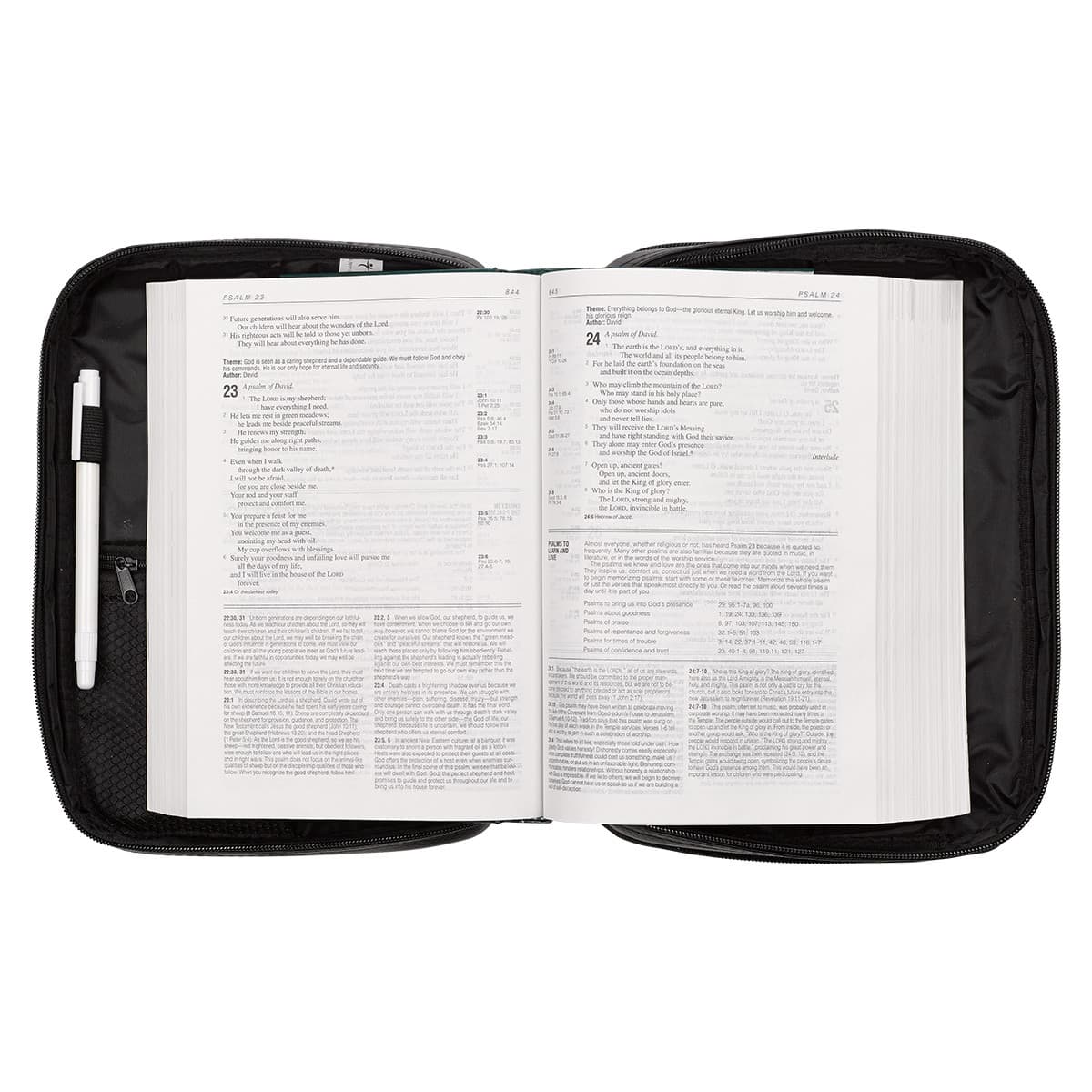 Two-fold Black Faux Leather Organizer Bible Case, picture 6