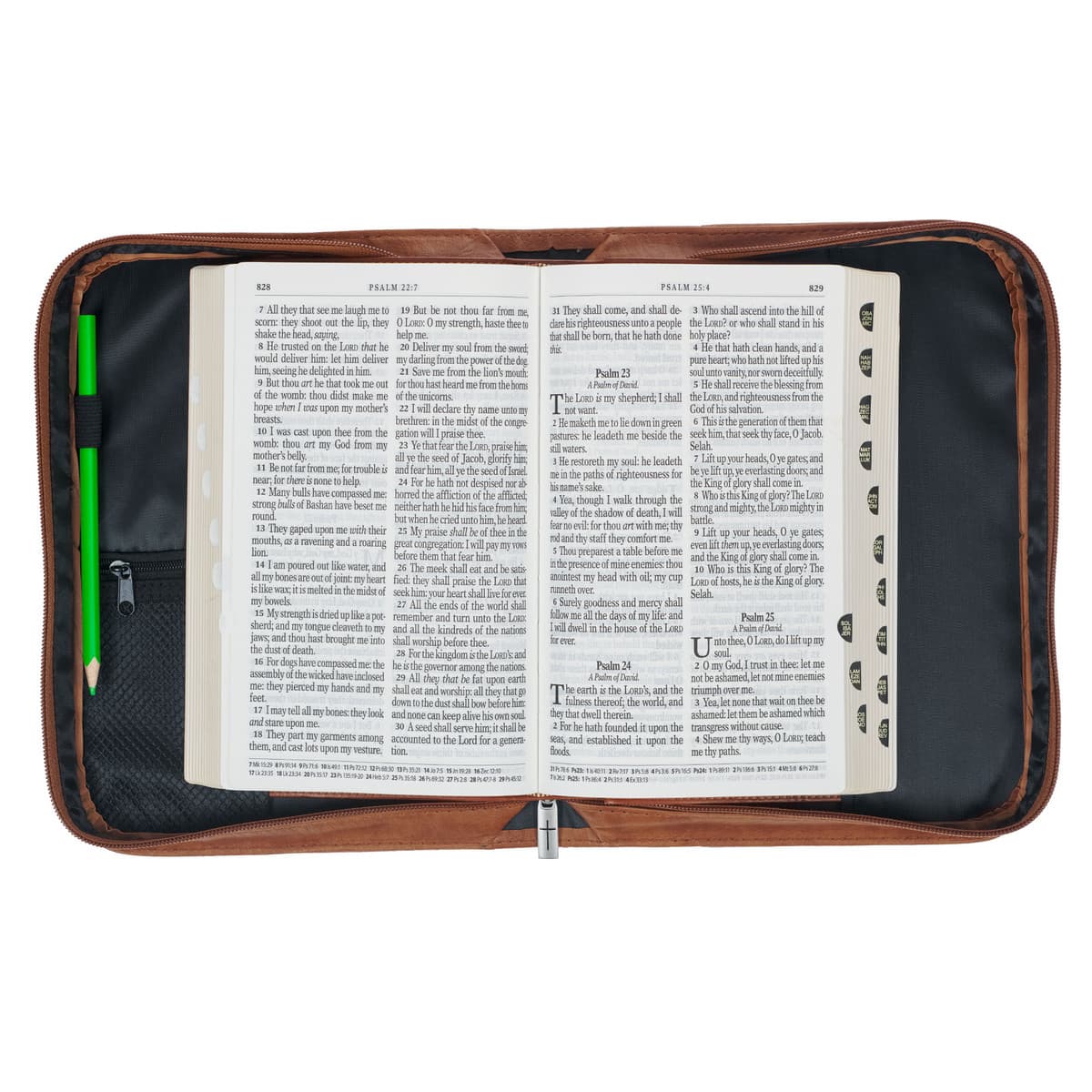 Faith Brown Faux Leather Bible Case with Badge - Large, picture 7