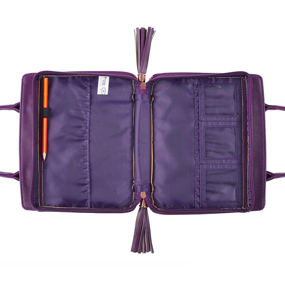 Blessed Purple Floral Faux Leather Purse-style Bible Case - Large, picture 3