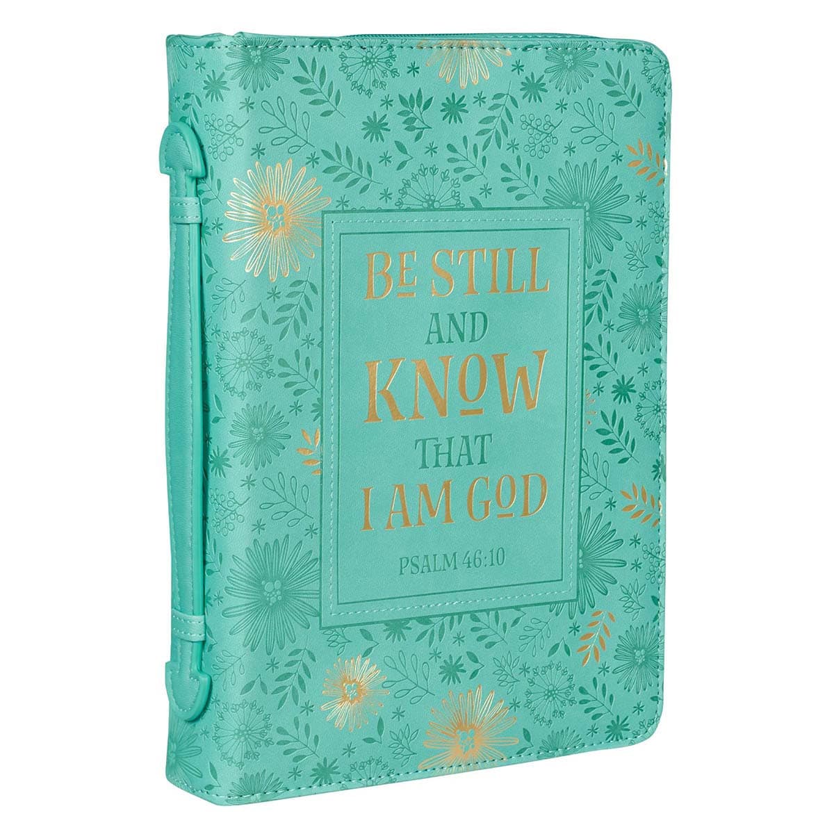 Be Still and Know - Psalm 46:10 Turquoise Faux Leather Fashion Bible Case - Large, picture 4