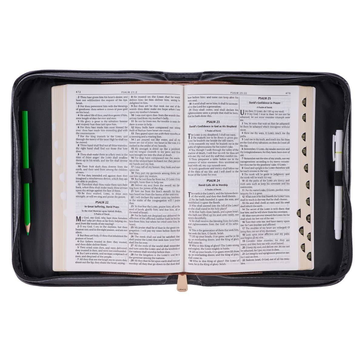Blessed Black Croc Faux Leather Fashion Bible Case with Tassels - Large, picture 5