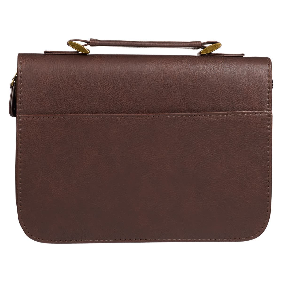 Do Not Be Afraid – Joshua 1:9 Two-tone Toffee and Chocolate Brown Faux Leather Bible Case  - Extra Large, picture 2