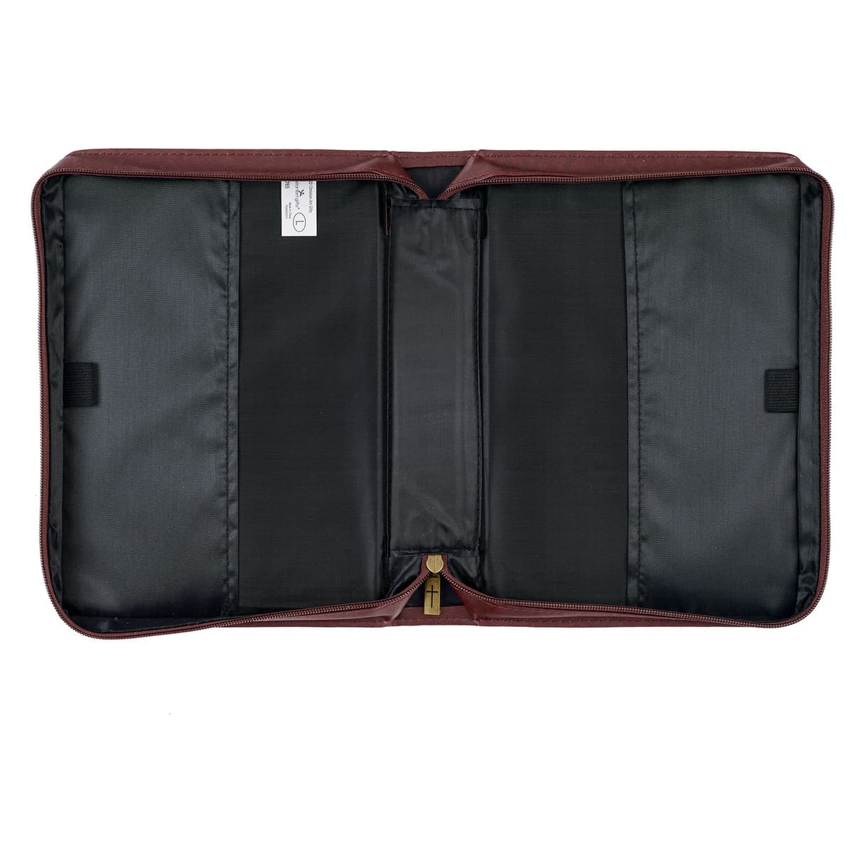 The LORD's Prayer - Matthew 6: 9-13 Walnut and Burgundy Faux Leather Classic Bible Case, picture 4