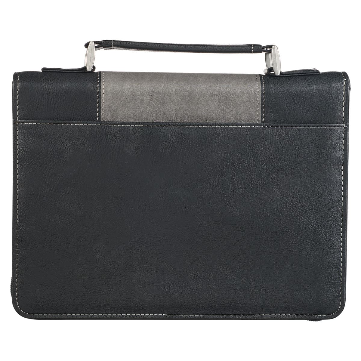 Walk by Faith - 2 Corinthians 5:7 Black and Gray Faux Leather Classic Bible Case - Large, picture 2