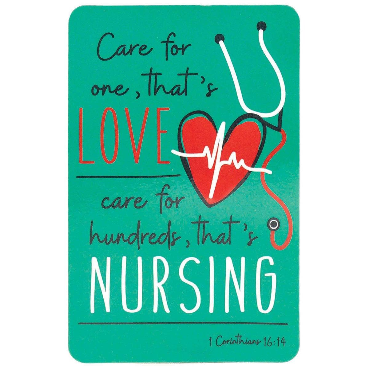 NURSE CARE 1COR.16:14 2.5X4 POCKET BOOKMARK