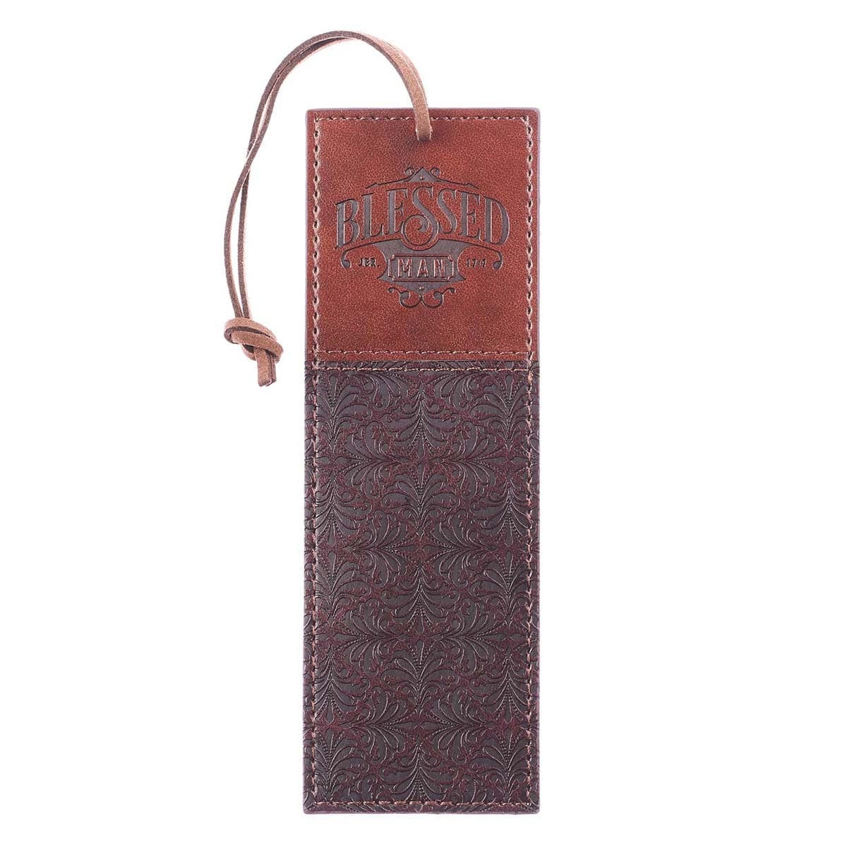 Blessed Man - Jeremiah 17:7 Two-Tone Faux Leather Bookmark