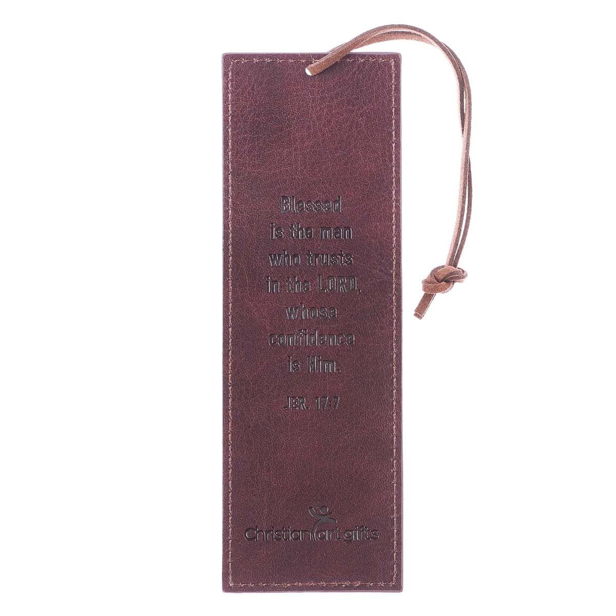 Blessed Man - Jeremiah 17:7 Two-Tone Faux Leather Bookmark, picture 2