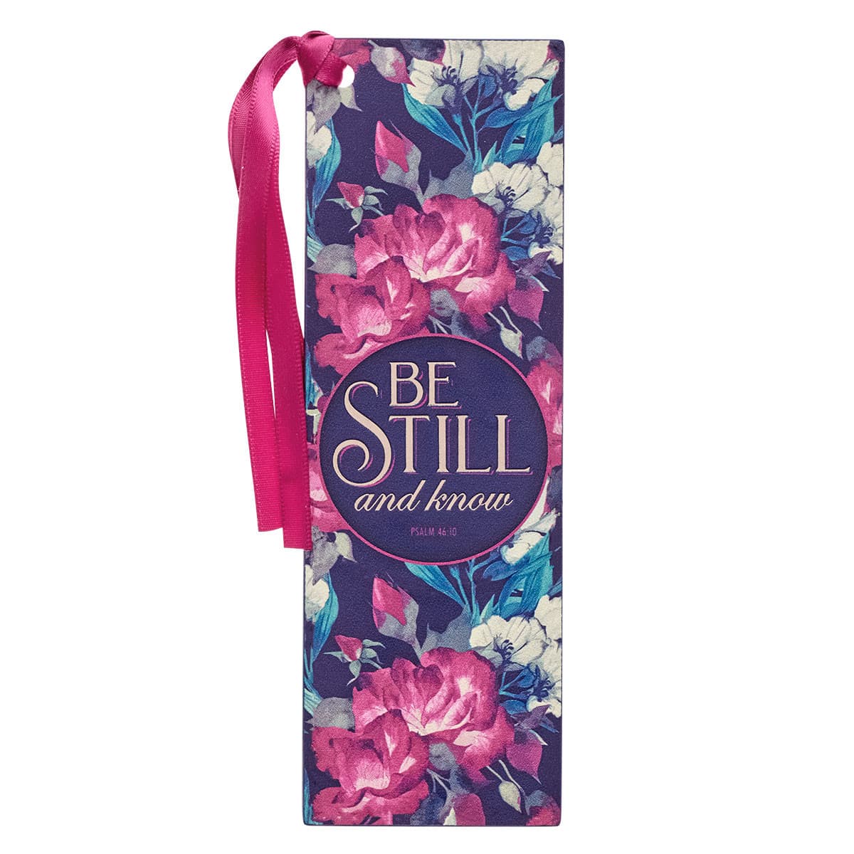 Be Still - Psalm 46:10 Vintage Floral Faux Leather Bookmark