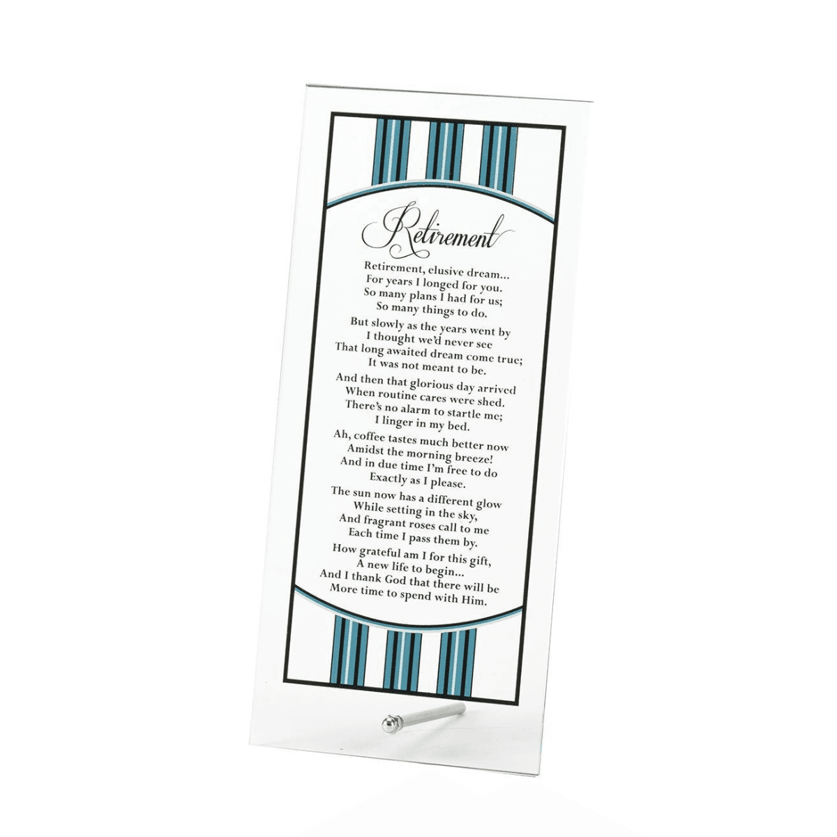 RETIREMENT GLASS 10.25" TABLETOP PLAQUE