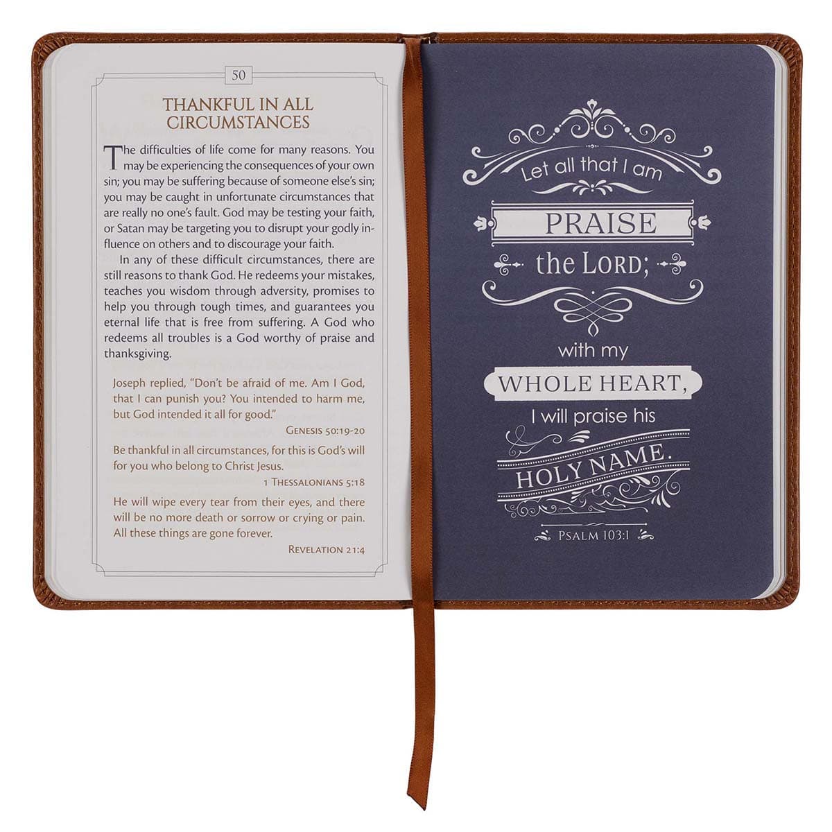 101 Devotions for Men - 1 Timothy 6:11 Tawny Brown Faux Leather Devotional, picture 5