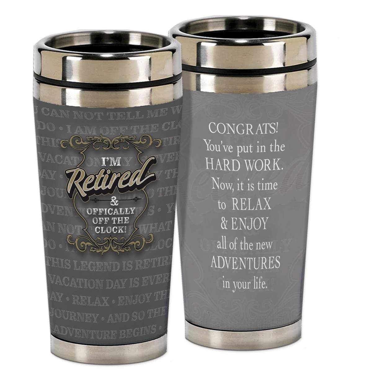 I'M RETIRED AND OFFICALLY OFF TRAVEL MUG