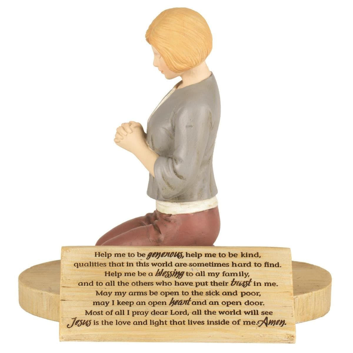 HEAR OUR PRAYER WOMAN 5IN RESIN FIGURINE