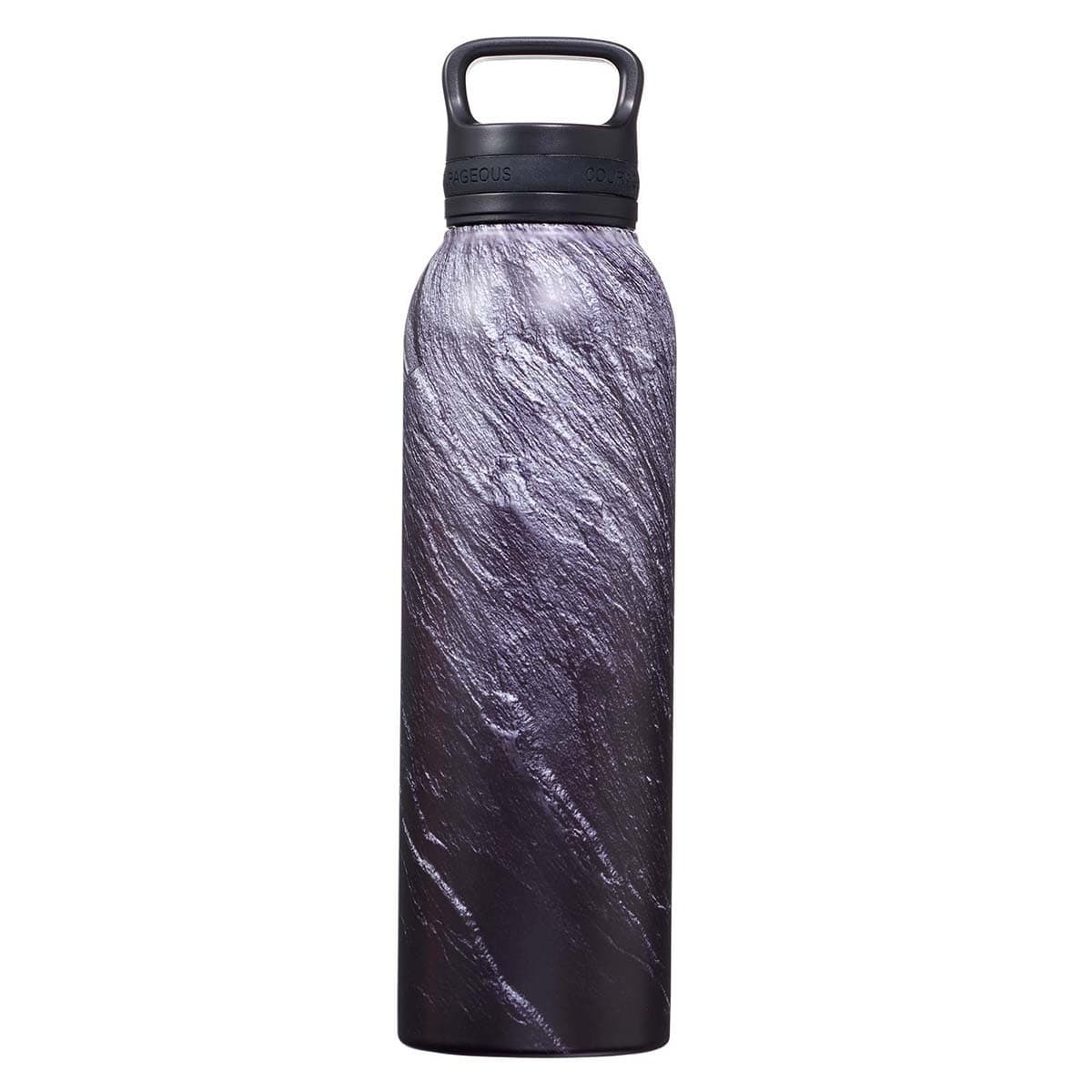 Strong & Courageous - Joshua 1:9 Black Stone Stainless Steel Water Bottle, picture 2