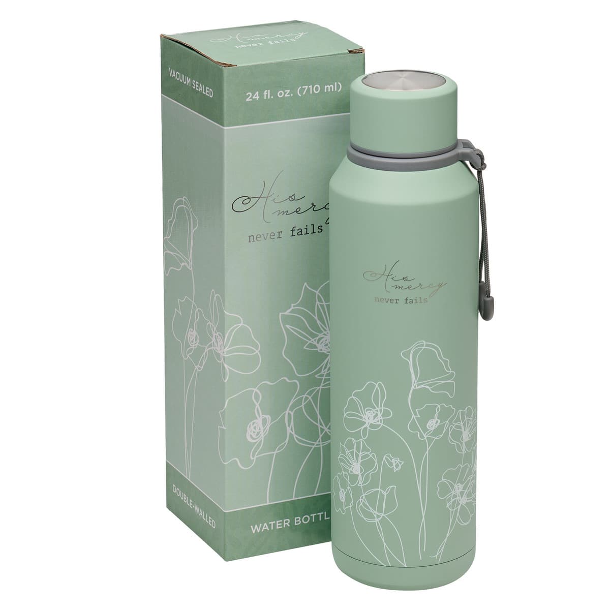 Mercy Hazy Teal Stainless Steel Water Bottle, picture 3