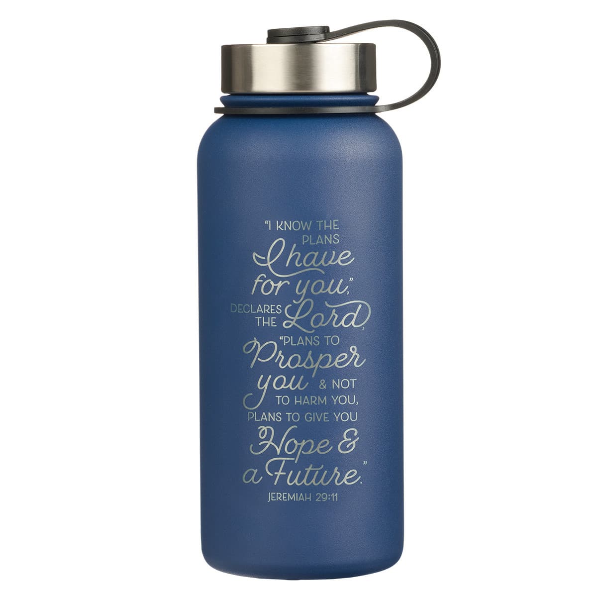 I Know the Plan - Jeremiah 29:11 Blue Stainless Steel Water Bottle