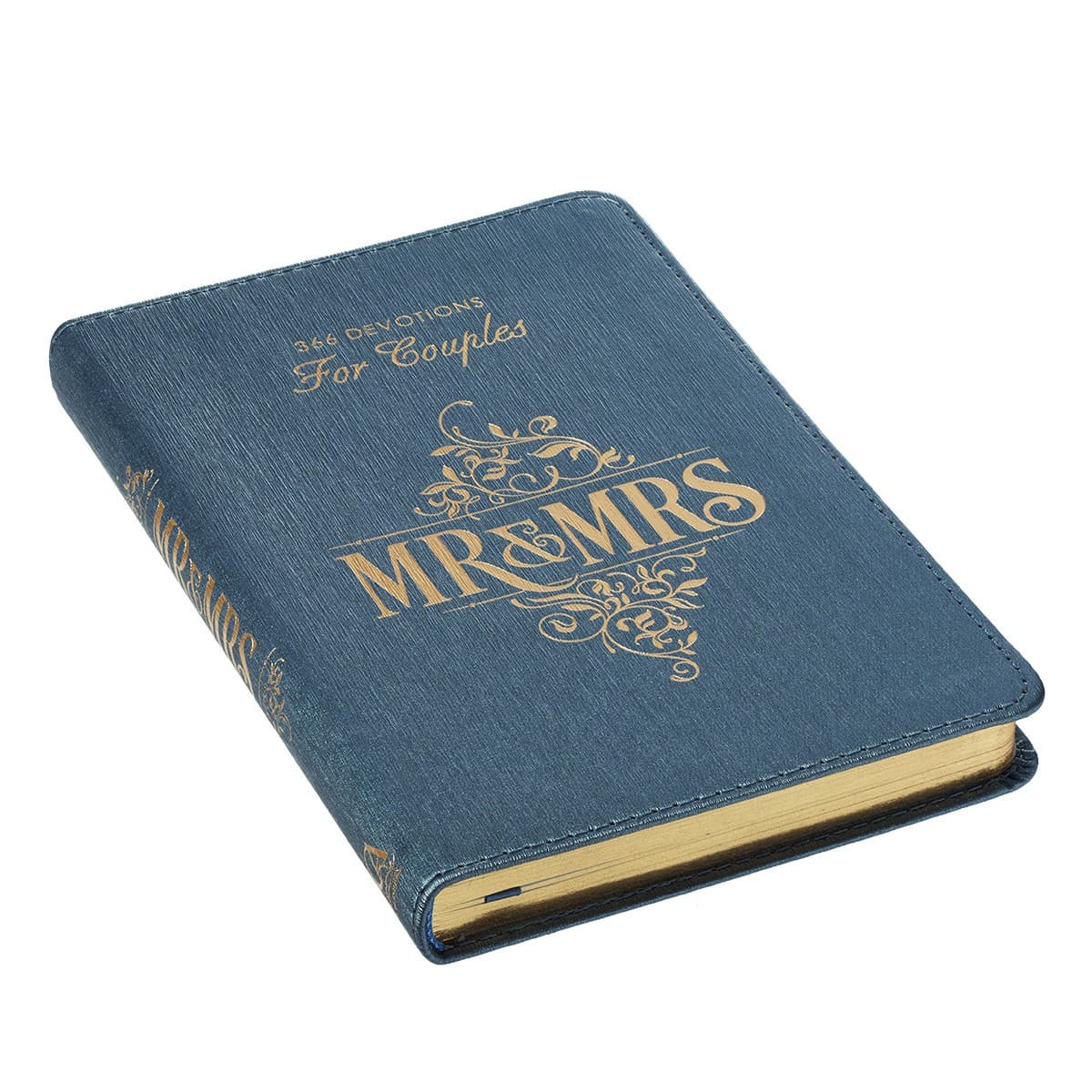 Mr. & Mrs. 366 Devotions for Couples Blue Faux Leather Devotional, picture 3