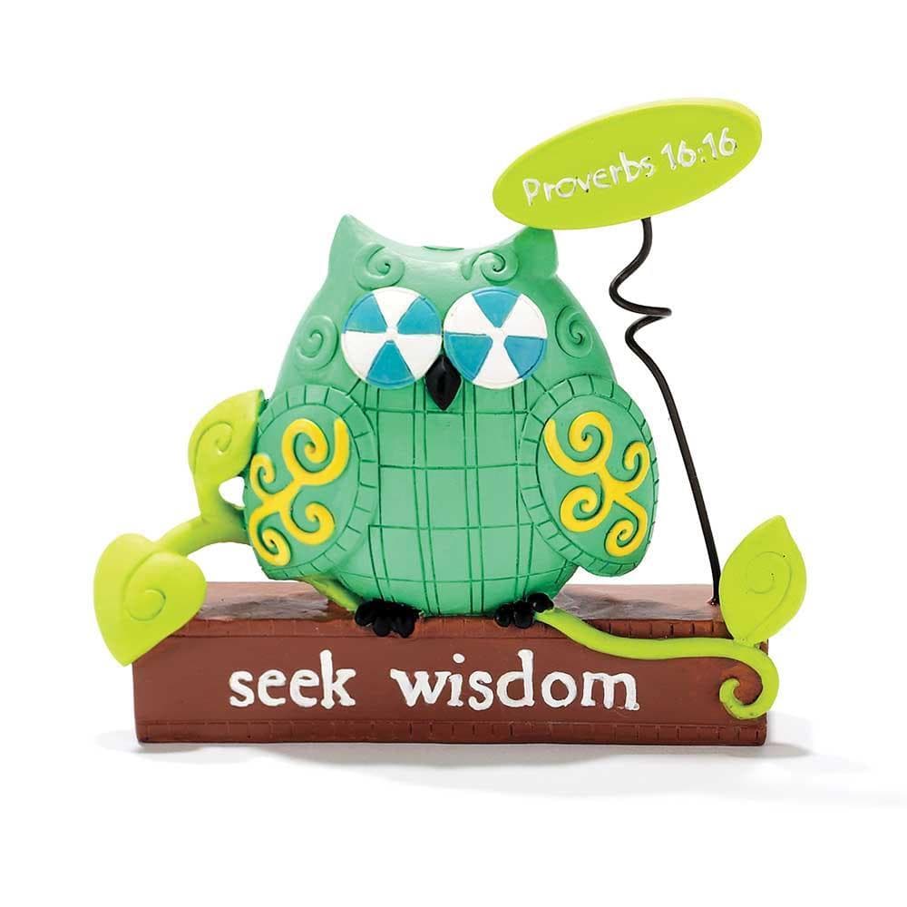 SEEK WISDOM OWL TABLETOP FIGURINE