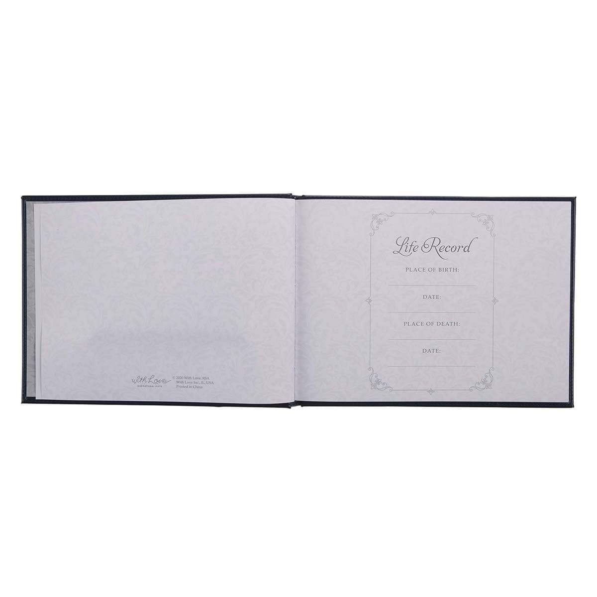 In Loving Memory Navy Faux Leather Medium Guest Book, picture 6