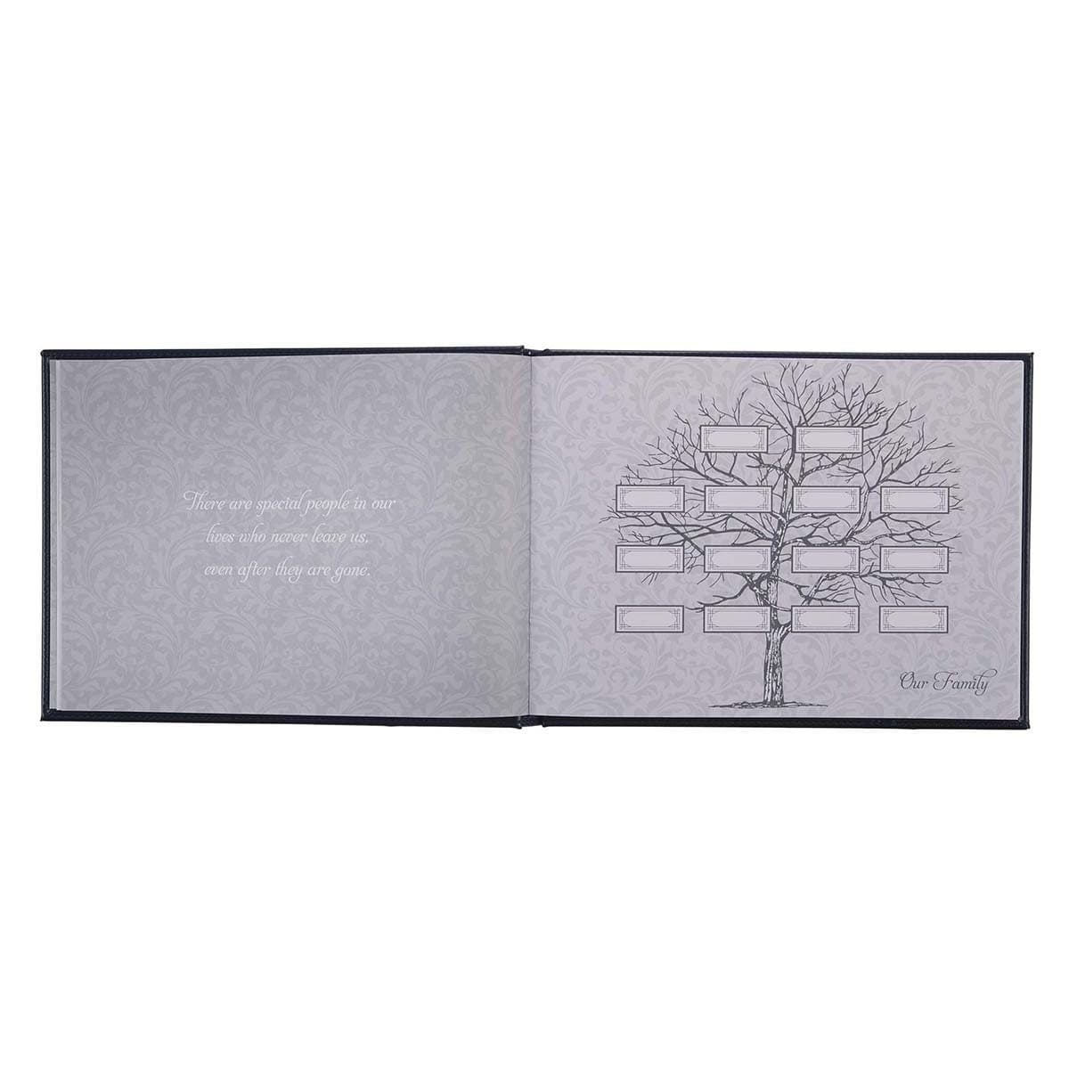In Loving Memory Navy Faux Leather Medium Guest Book, picture 7