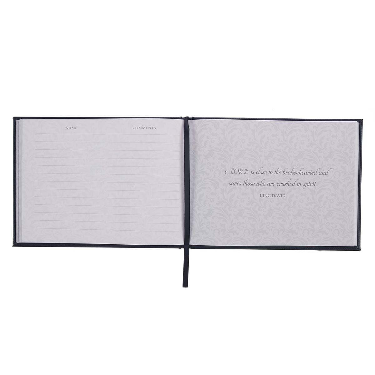 In Loving Memory Navy Faux Leather Medium Guest Book, picture 8