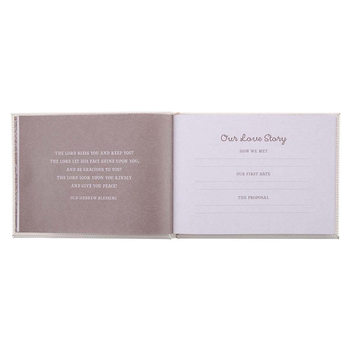 Mr. & Mrs. Medium White Faux Leather Wedding Guest Book, picture 7
