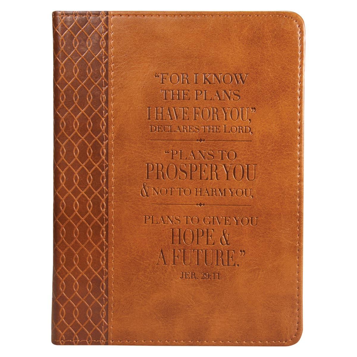 I Know The Plans - Jeremiah 29:11 Tawny Brown Faux Leather Handy-sized Journal