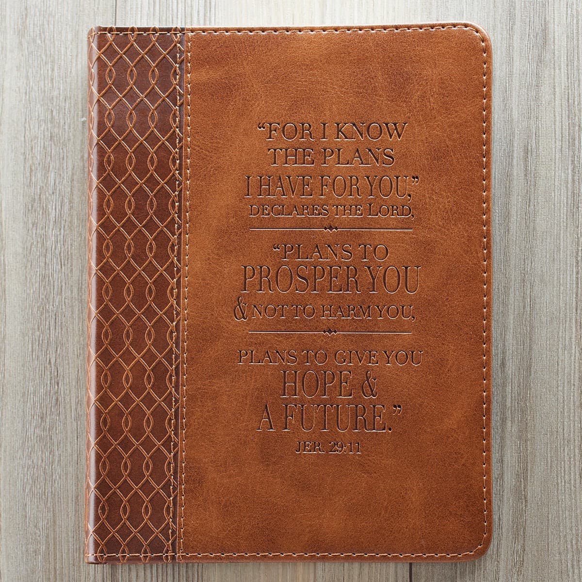 I Know The Plans - Jeremiah 29:11 Tawny Brown Faux Leather Handy-sized Journal, picture 6