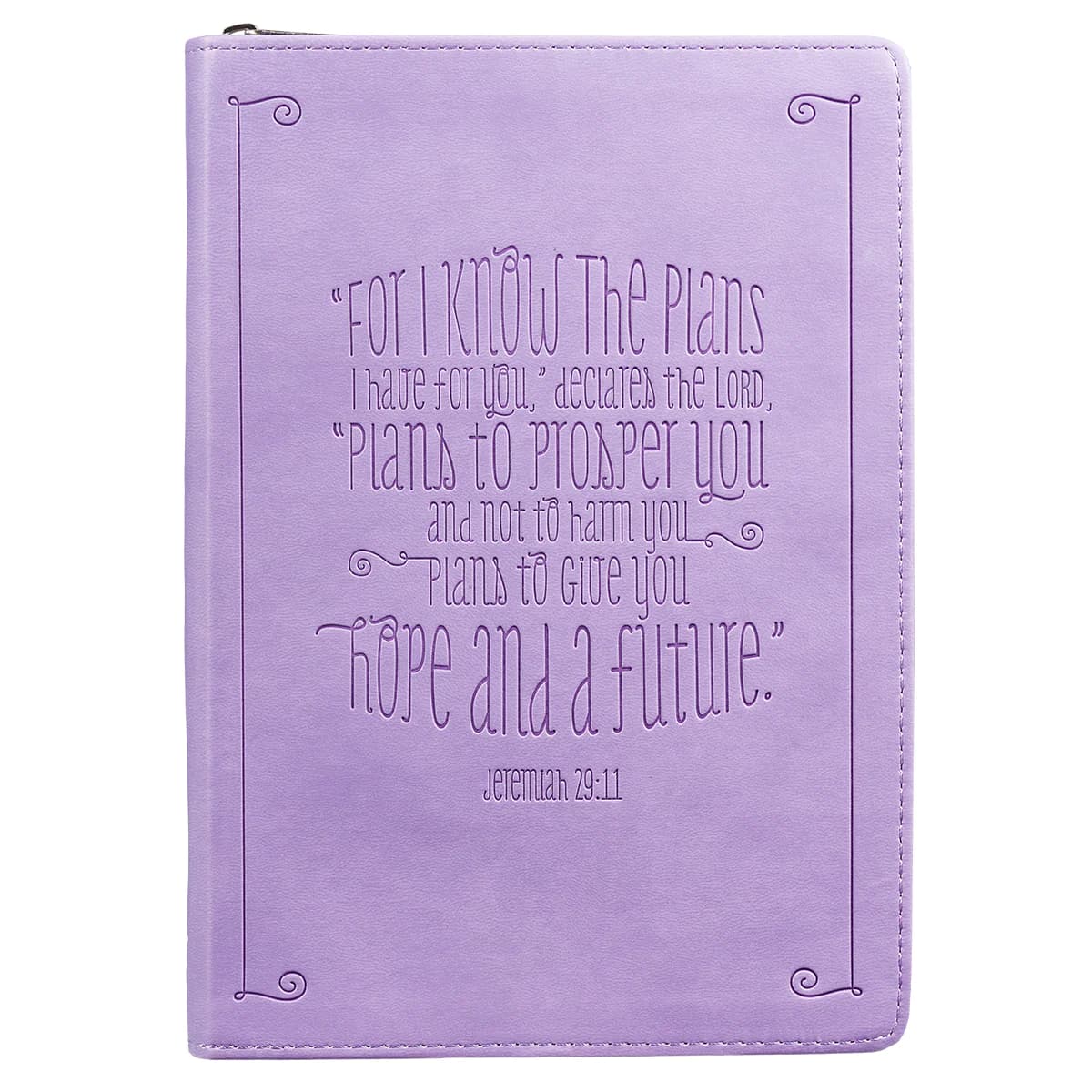 I Know the Plans - Jeremiah 29:11 Zippered Classic LuxLeather Journal in Lilac