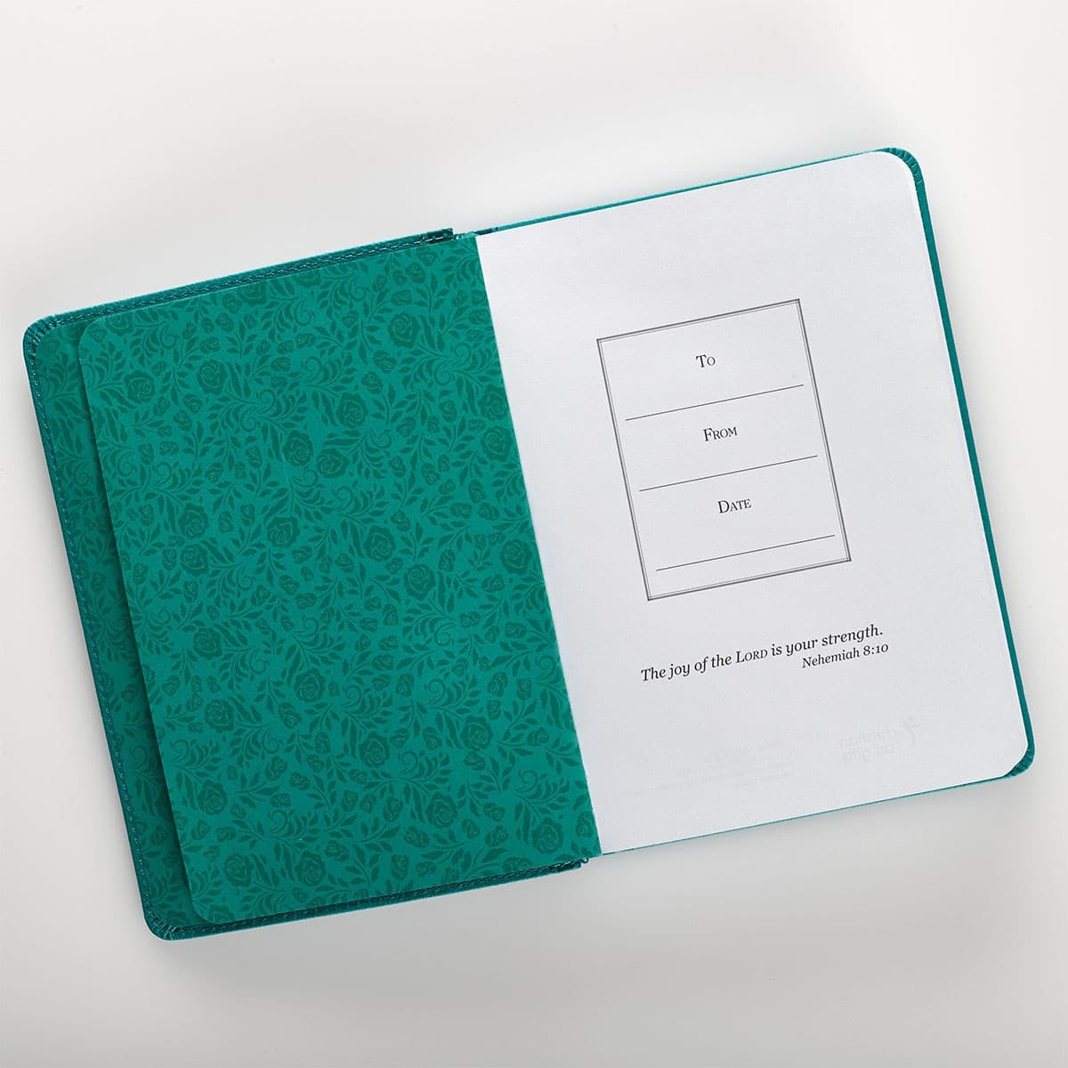 Strength and Dignity - Proverbs 31:25 Teal Faux Leather Handy-sized Journal, picture 5