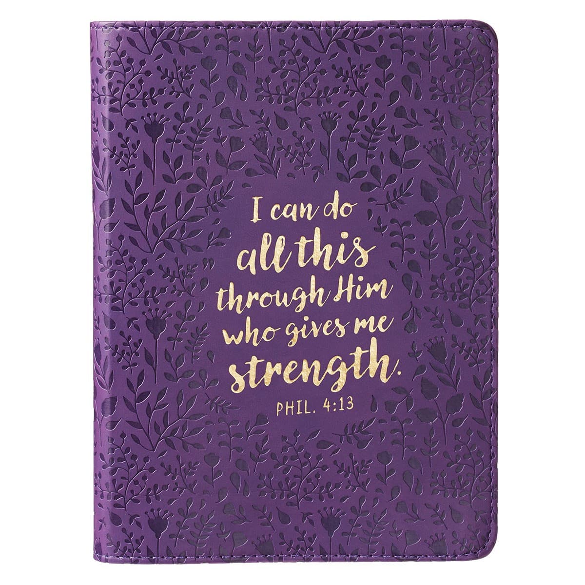 I Can Do All This - Philippians 4:13 Purple Handy-sized Faux Leather Journal
