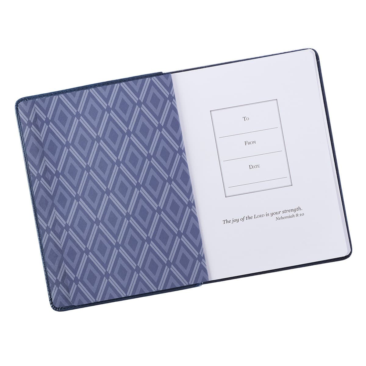 For I Know the Plans - Jeremiah 29:11 Handy-sized Faux Leather Journal in Navy, picture 3