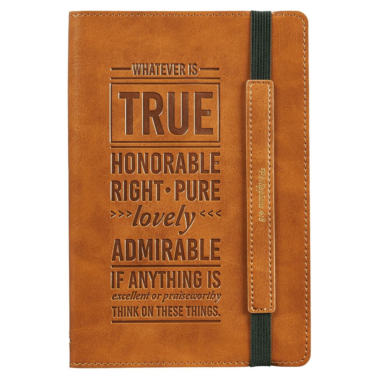 Whatever Is True – Philippians 4:8 Flexcover Dotted Journal with Elastic Closure