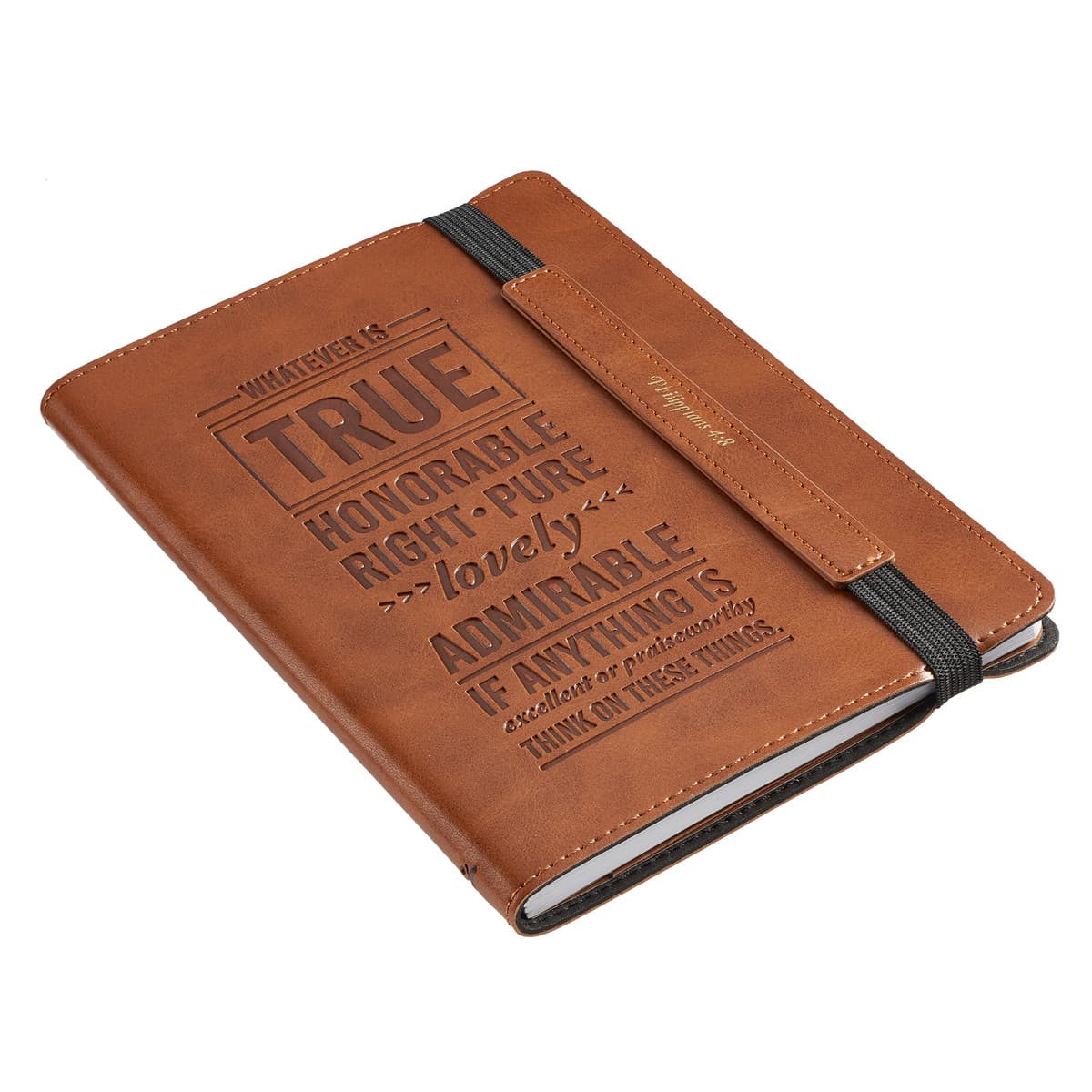 Whatever Is True – Philippians 4:8 Flexcover Dotted Journal with Elastic Closure, picture 4