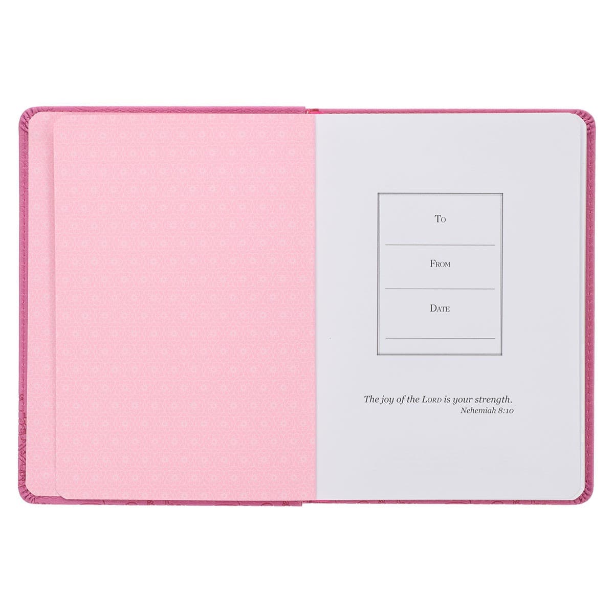 With God All Things Are Possible Pink Handy-Sized Faux Leather Journal, picture 3