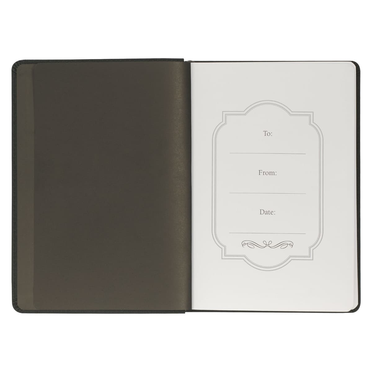 Blessed - Luke 1:45 Charcoal Gray Faux Leather Classic Journal, picture 3