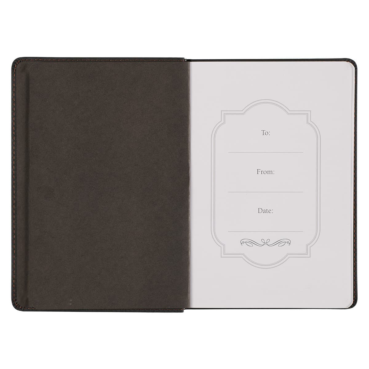 Best Dad Ever Brown Faux Leather Classic Journal - Psalm 28:7, picture 3