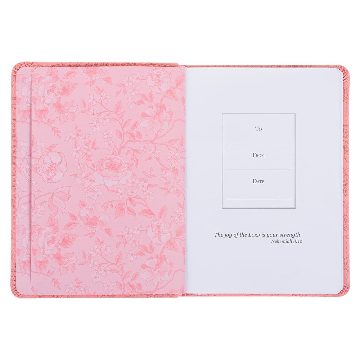 More Precious than Rubies - Proverbs 31:26 Strawberry Pink Handy-sized Faux Leather Journal, picture 4