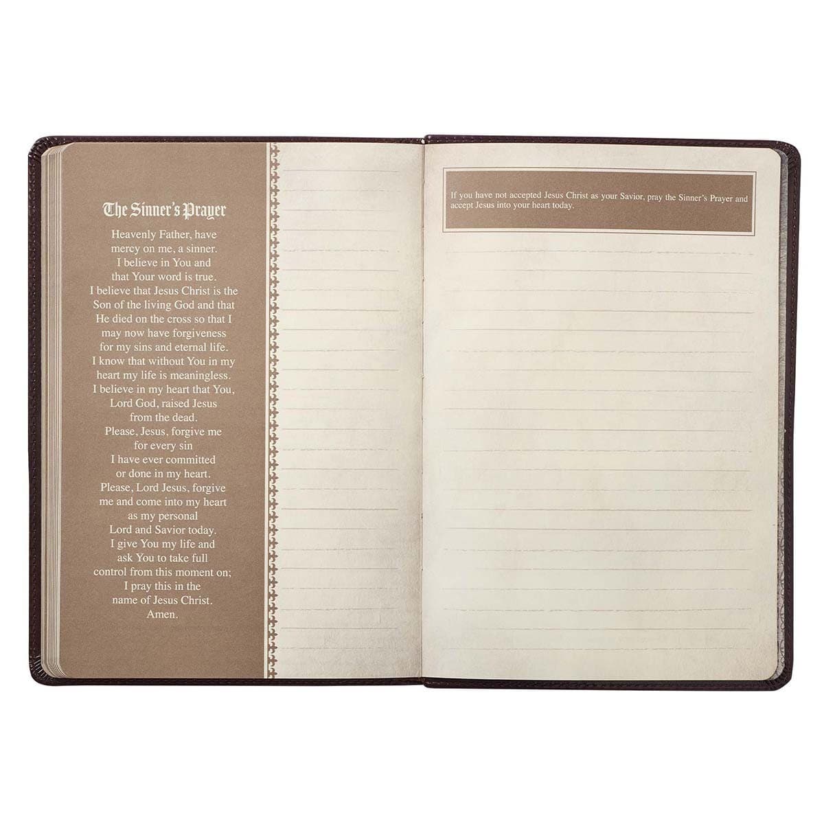 The LORD's Prayer Dark Brown Prompted Prayer Journal, picture 5