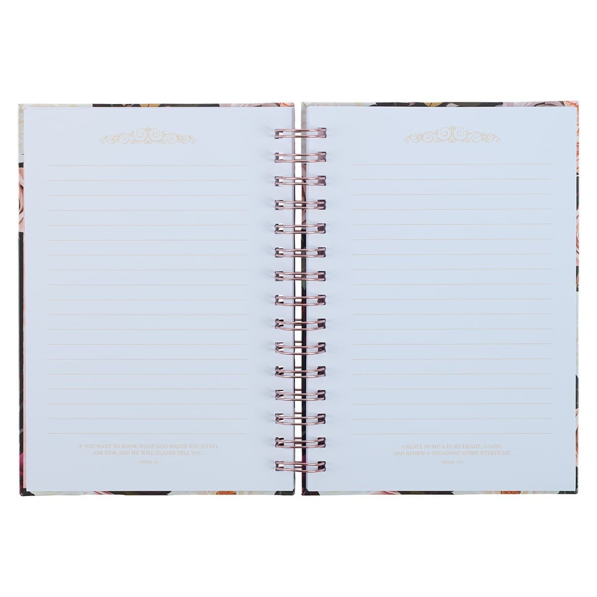 Strong and Courageous - Joshua 1:9 Merlot Bouquet Large Wirebound Journal, picture 4