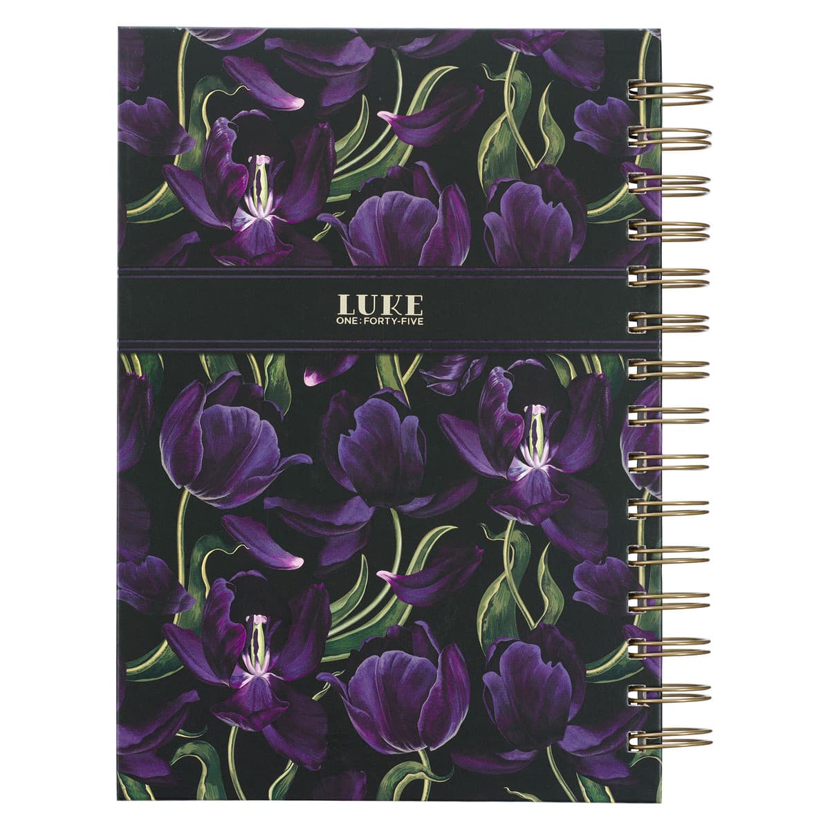 Blessed is She - Luke 1:45 Purple Tulip Large Wirebound Journal, picture 2
