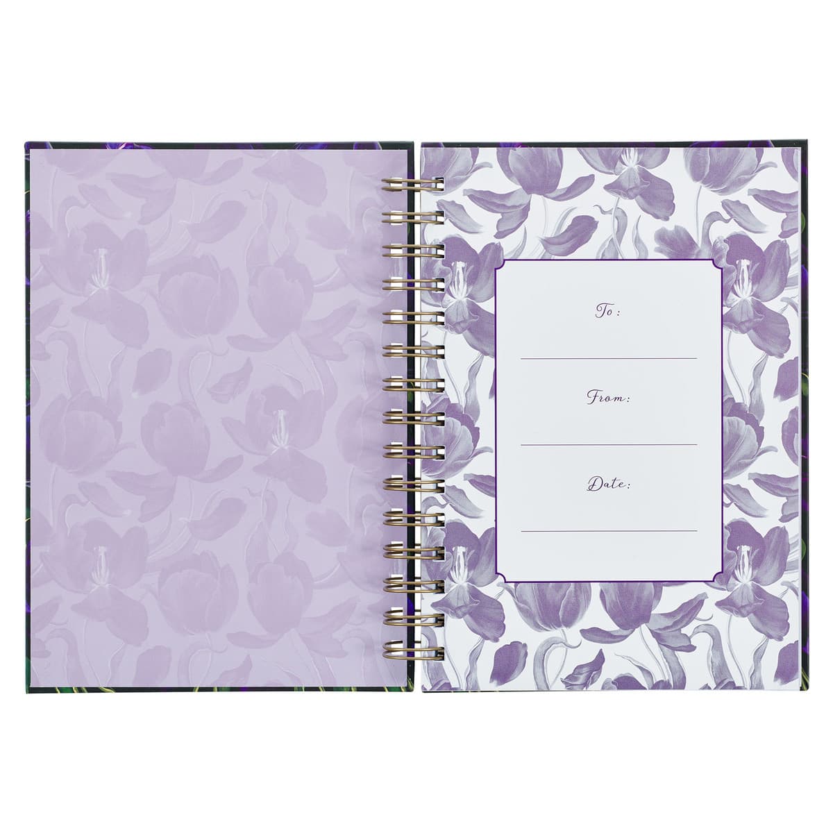 Blessed is She - Luke 1:45 Purple Tulip Large Wirebound Journal, picture 3