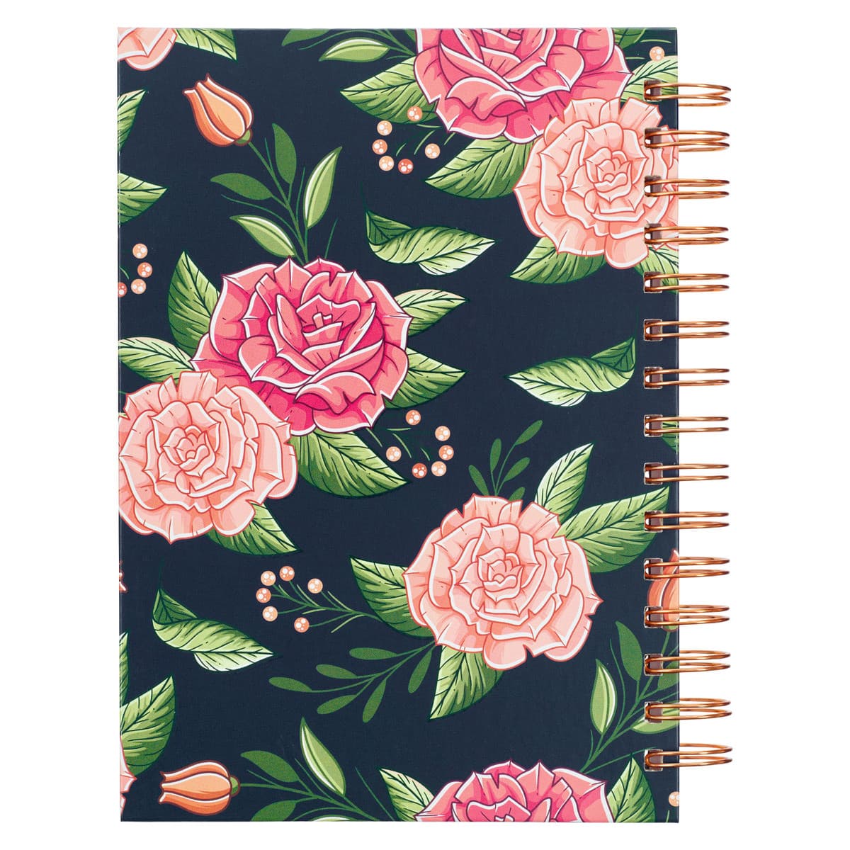 Strength and Dignity - Proverbs 31:25 Pink Rose Large Wirebound Journal, picture 2