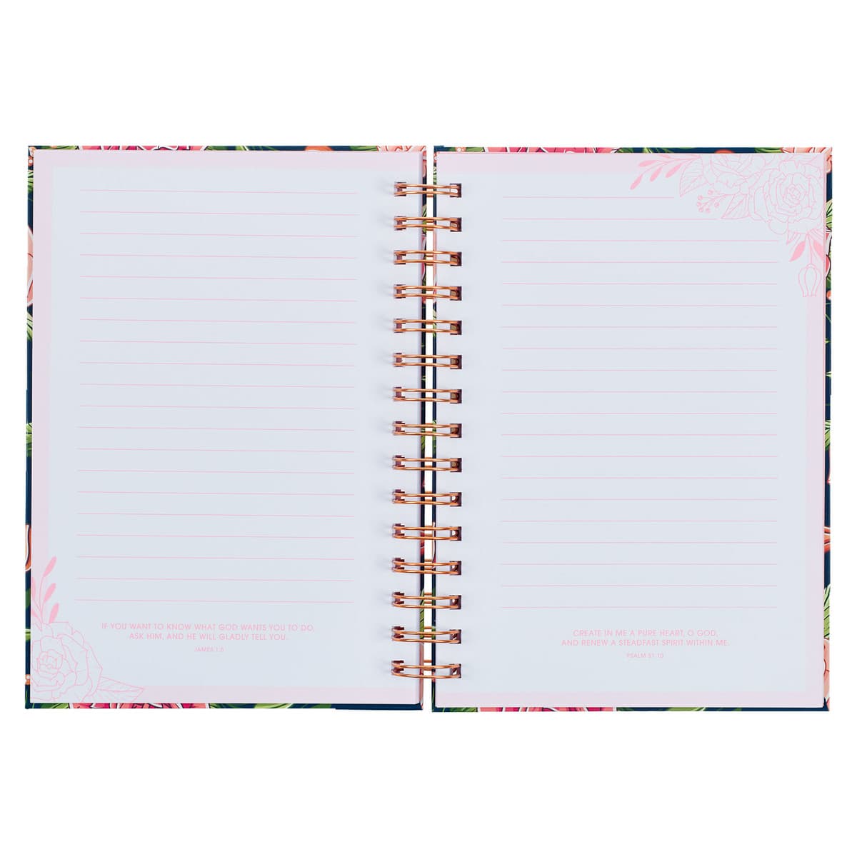 Strength and Dignity - Proverbs 31:25 Pink Rose Large Wirebound Journal, picture 4