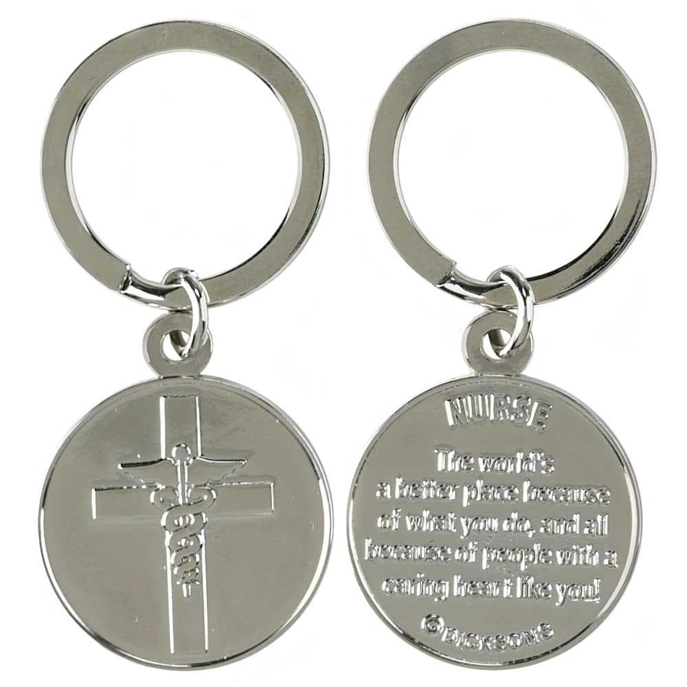 NURSE A CARING HEART METAL KEYRING