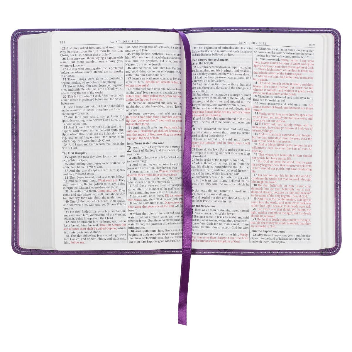 Purple Faux Leather Compact King James Version Bible, picture 5
