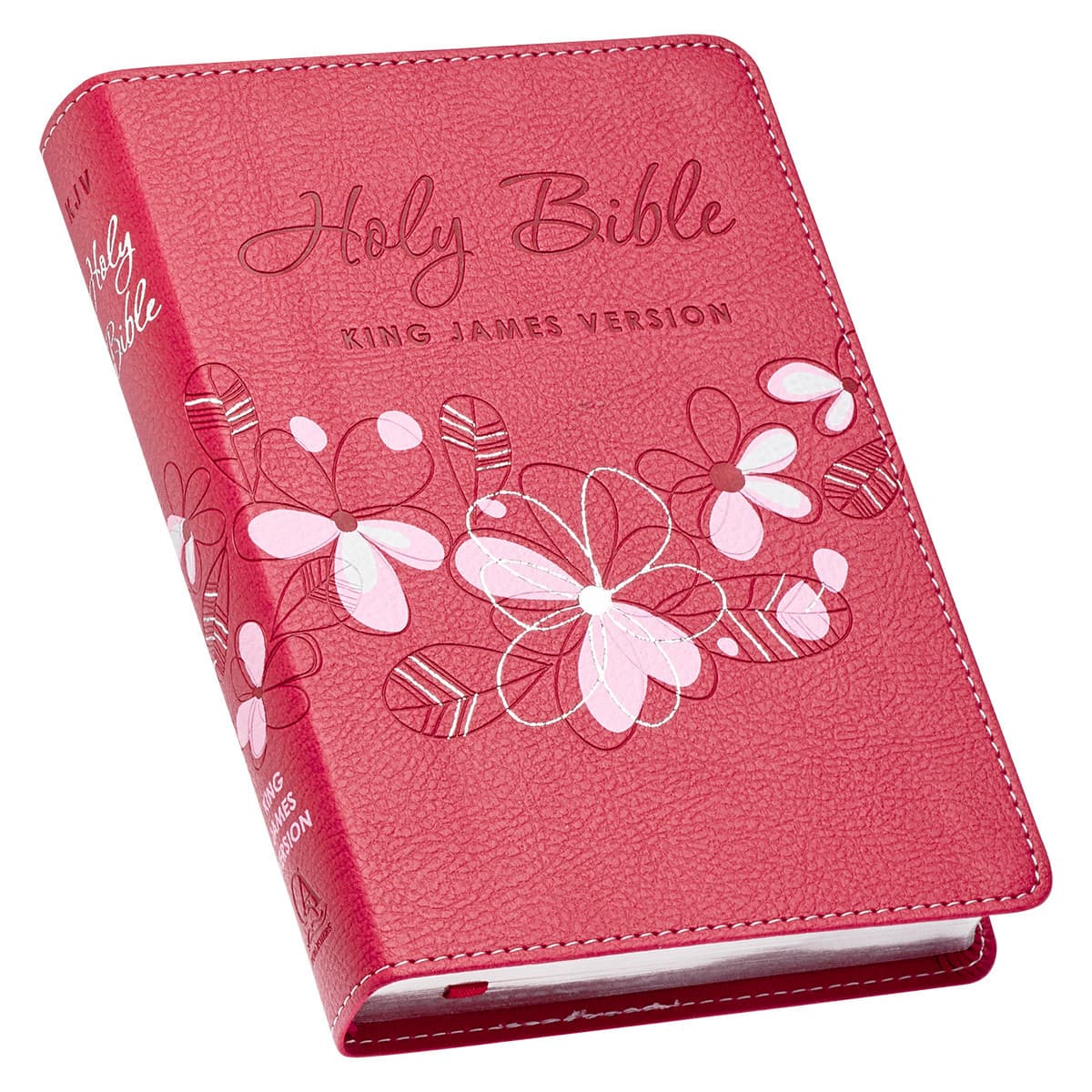 Pink Faux Leather Compact King James Version Bible, picture 3