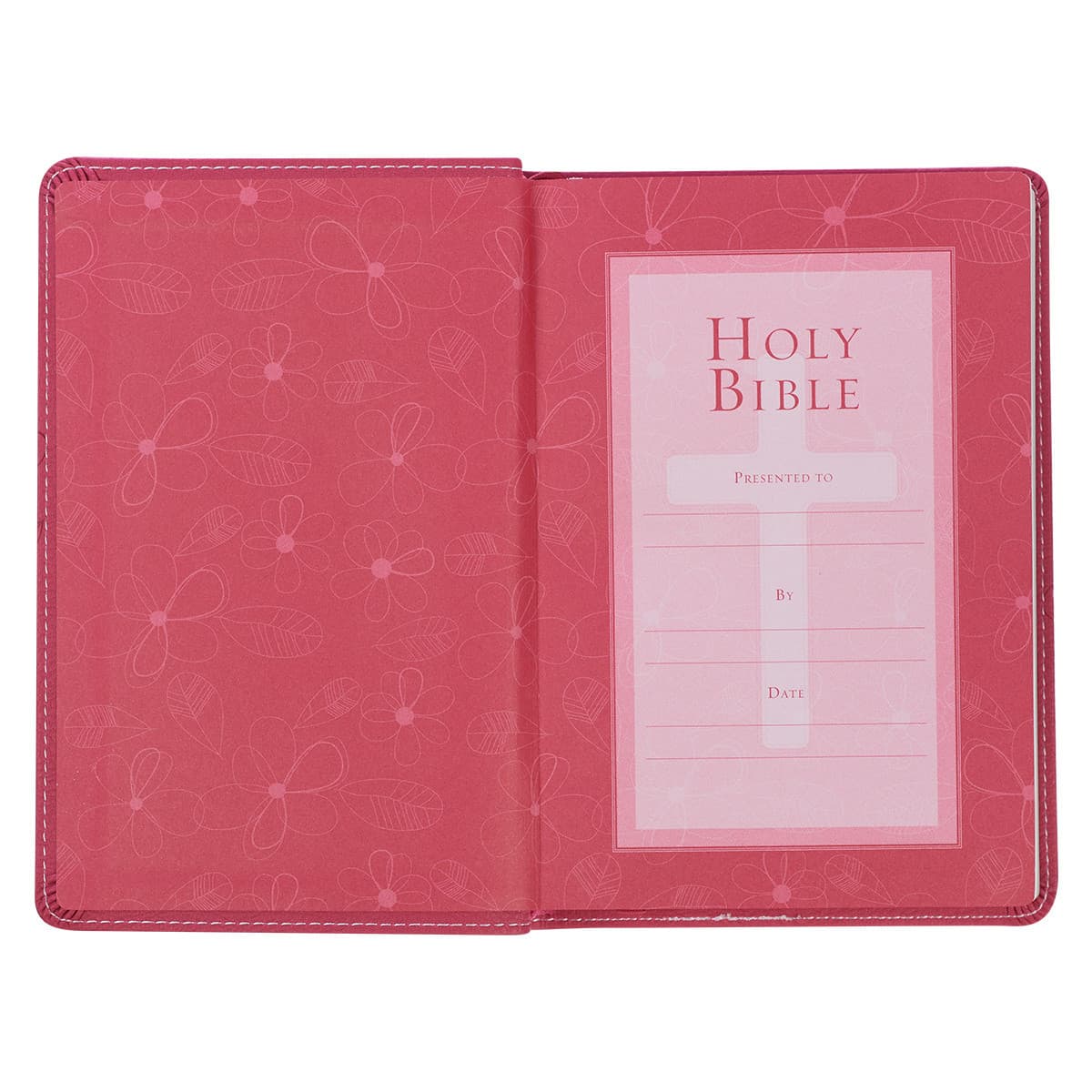Pink Faux Leather Compact King James Version Bible, picture 4