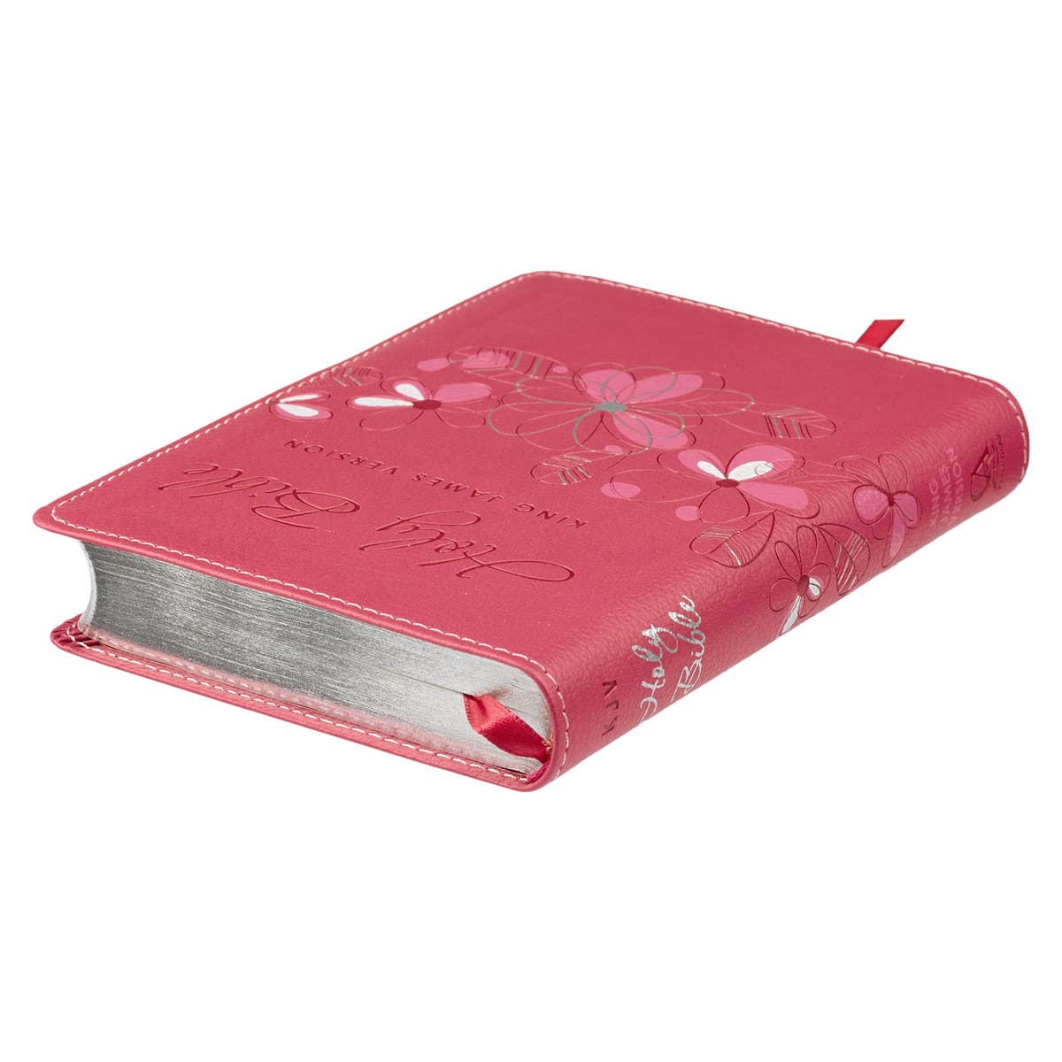 Pink Faux Leather Compact King James Version Bible, picture 5